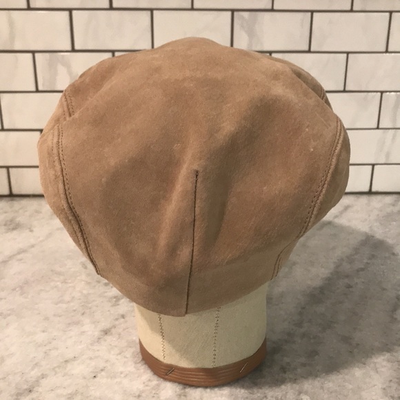 Eddie Bauer Leather Golf Hat Vintage Newsboy Celtic Gatsby Cap Brown L Made USA - Picture 2 of 8